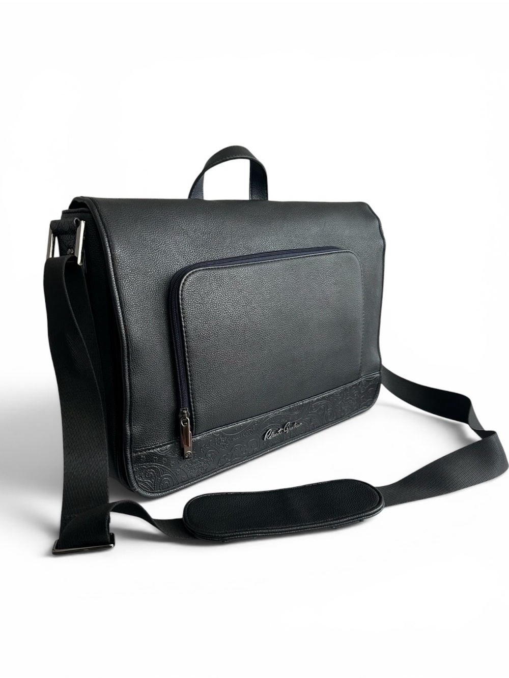 Robert Graham Black Vegan Leather Laptop
Bag Briefcase Messenger Bag